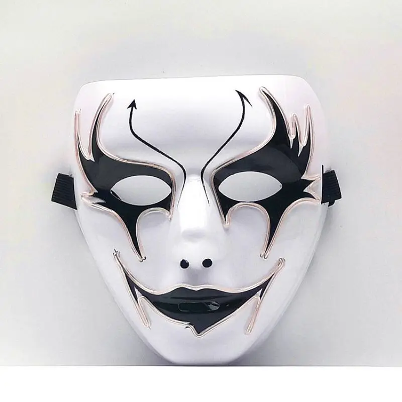 Ручной painte демон дух маска для лица уличный танец представление светящаяся маска Хэллоуин маскарадный ночной Светильник маска