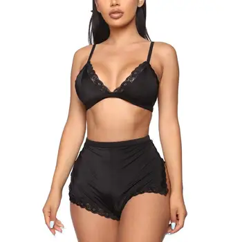 

Camisole Shorts Pajamas Set for Women Lace Bra Shorts Lingerie Set Lingerie Sleepwear Pajamas Underwear B2