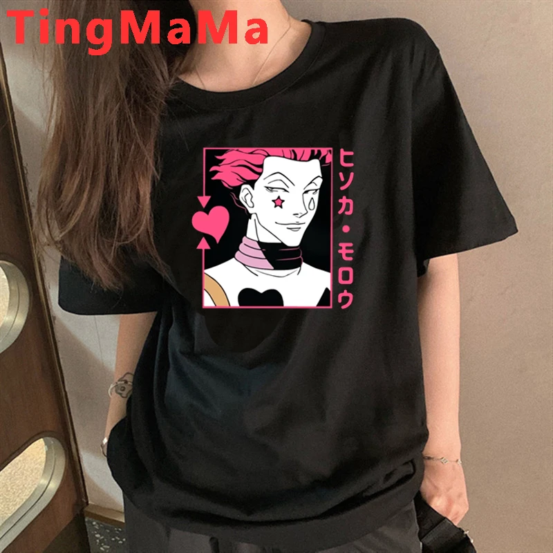 Camiseta de Hunter X Hunter de Anime japonés para mujer, Tops Kawaii de verano, camisetas gráficas de Hisoka de dibujos animados, camiseta divertida de Killua para mujer