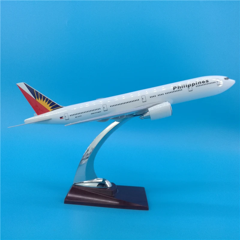 32 см Boeing B777 филиппинские авиалинии игрушечные модели самолетов с основанием, без литья под давлением колеса пластиковый сплав самолет подарки