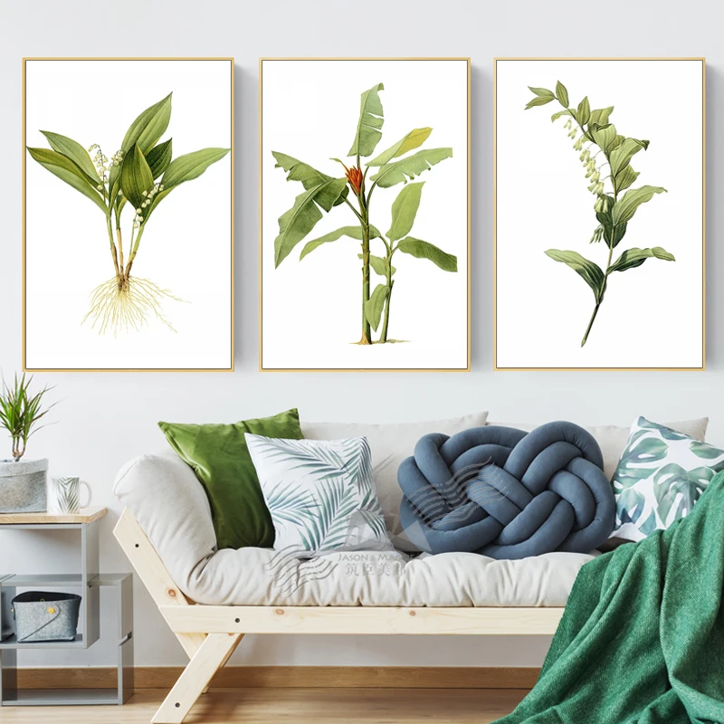 

paint by number art painting by numbers Hand-painted Simple and realistic green plant home corridor decorative painting