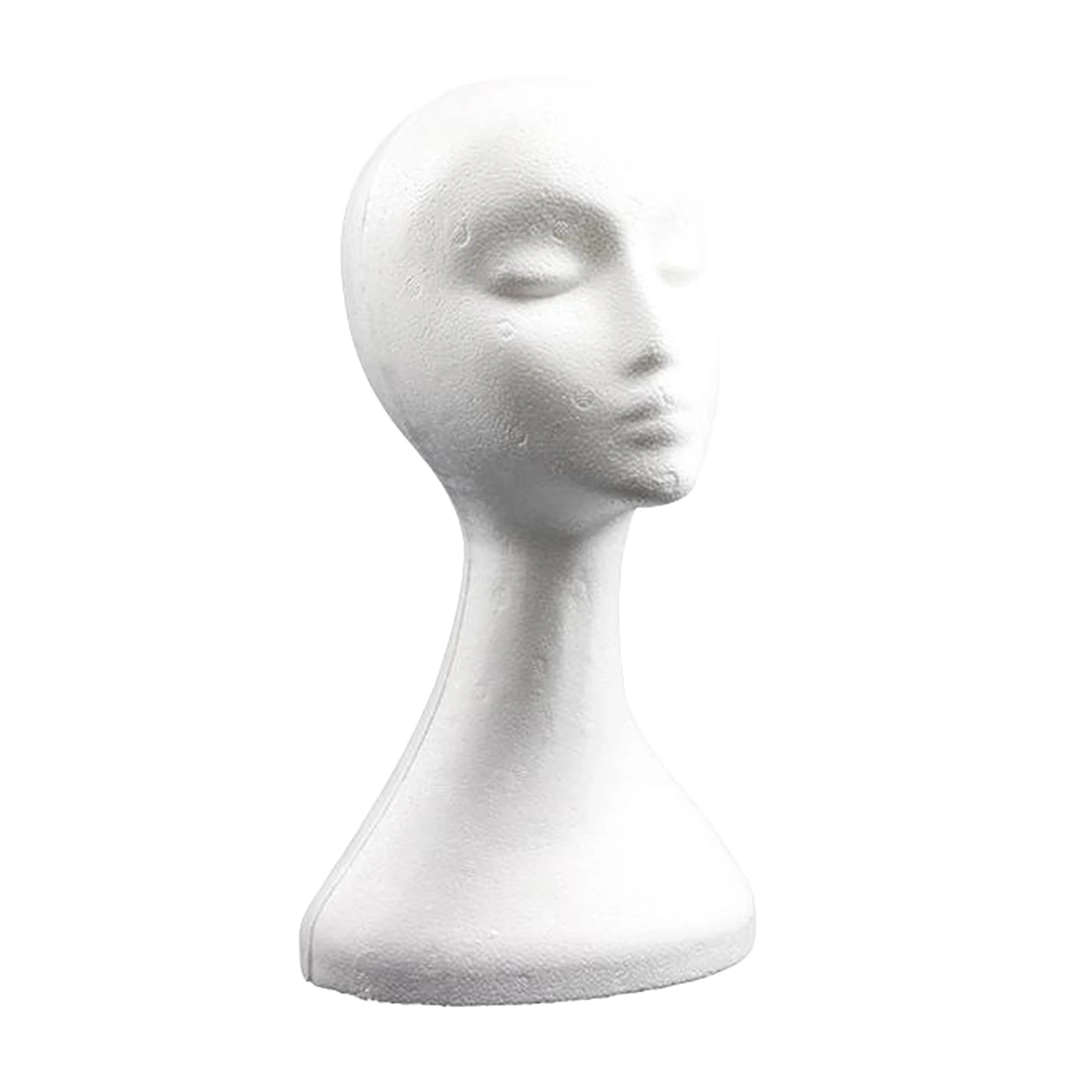 Mannequin Head Polystyrene Head Female Foam Manikin Head Model Mannequin Head with Female Face for Wig Hair Glasses Hat Display