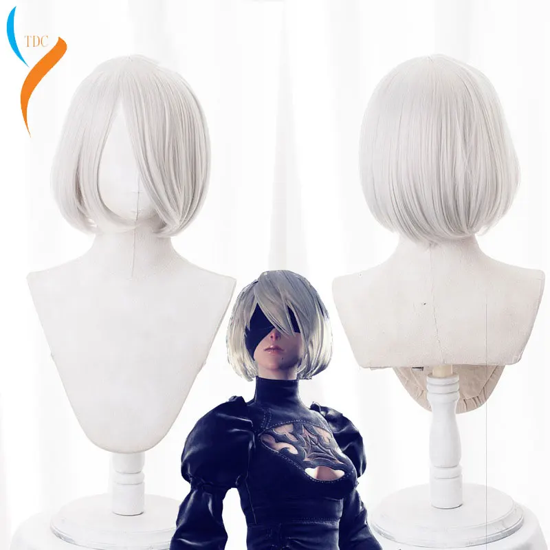 Фото Парик для косплея YoRHa No.2 Тип B 2BYoRH 2A 9S 2B, парик для косплея, парик для костюма NieR:Automata, парики для игр, костюмы, волосы, новинка 2020 №1