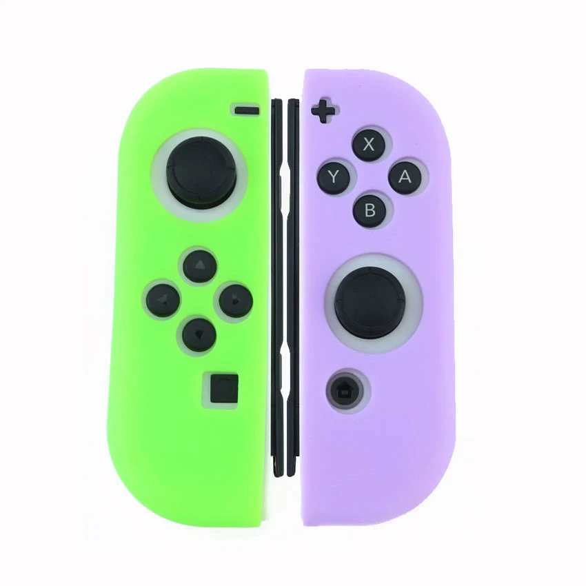 GK YuXi силиконовый защитный чехол для контроллера с джойстиком Joycon для игр NS, колпачки для джойстика, светящиеся красные, синие - Color: GK