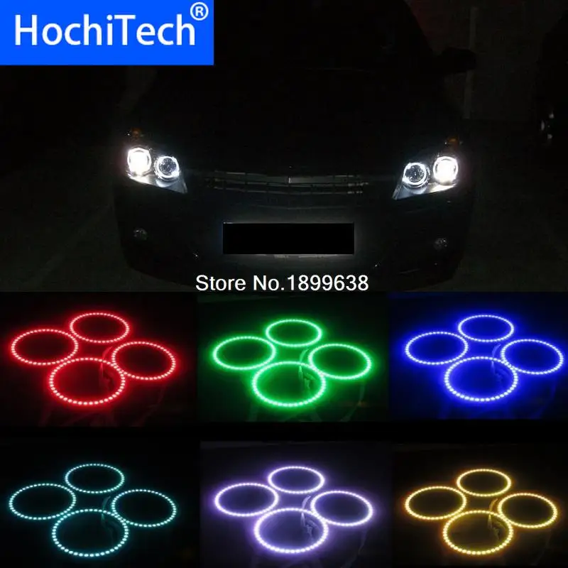 

4PCS Super bright 7 color RGB LED Angel Eyes Kit with a remote control car styling For Opel Astra H NON projector headlight