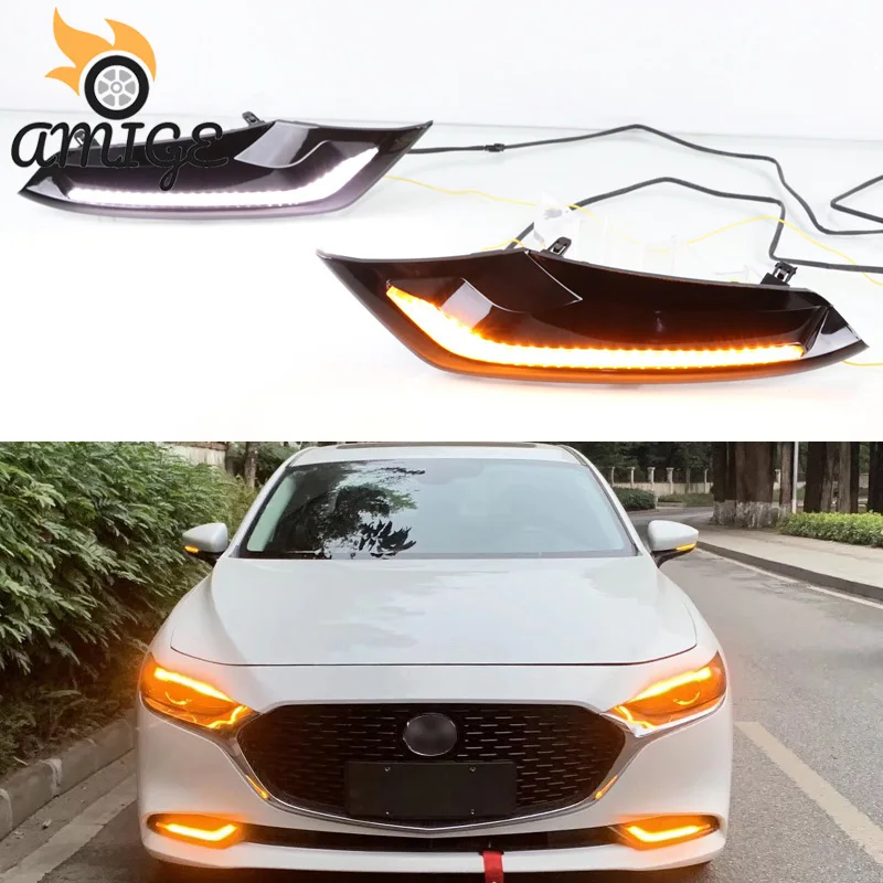 Для Mazda 3 Axela 2019 2020 Светодиодный дневной светильник s Желтый Поворотная сигнальная