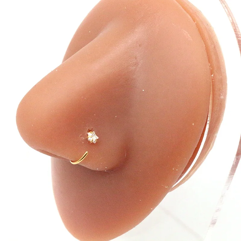 Nose Rings Gold Plated hoop nose ring Nose hoop star heart square round For women body piercing jewelry