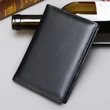 

100% Genuine Leather Passport Cover Men's Travel Accessories Thin Case For Passport Women's Slim Wallet With Credit Card Holder