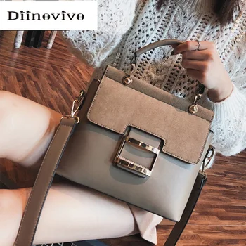 

DIINOVIVO Luxury Matte Crossbody Bag Women Panelled Handbag Vintage Style Shoulder Bag Female PU Leather Flap Bag Brand WHDV1560