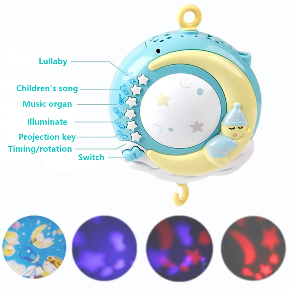 CYSINCOS детские погремушки в кроватку мобильные игрушки держатель вращающаяся Мобильная кровать колокольчик проекция Музыкальная Коробка для новорожденного мальчика девочки уход игрушки