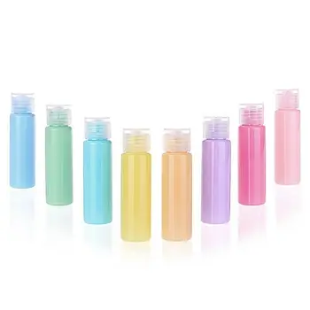 

20pcs Plastic Macaron Flip Top Lid Lotion Portable Bottles Squeezable Cosmetic Sample Container Travel Liquid Fill Vials