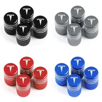 

4pcs New Multicolor Aluminum Car tire Valve Core Caps Wheel Valve Stem Cap Dust Cover for TESLA MODEL 3 MODEL X S Accessories