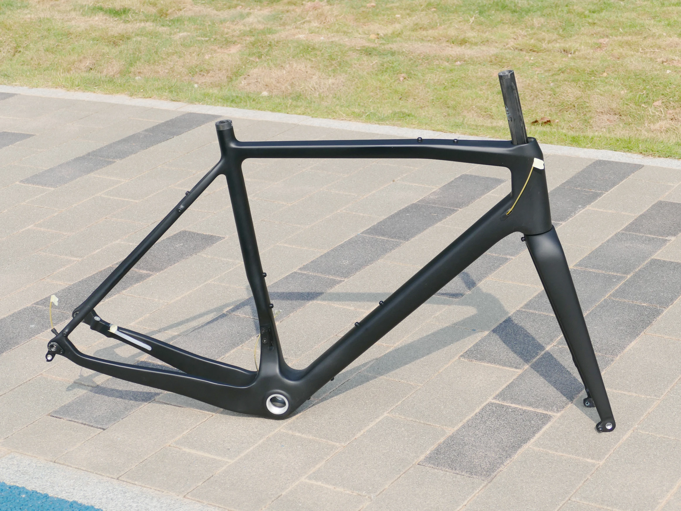 Nieuwe Aankomst Full Carbon Ud Matt Black Grind Fiets Bicycer Thru As Schijfrem Grind Frameset Frame Vork 46/49/52/54/56/58/61Cm