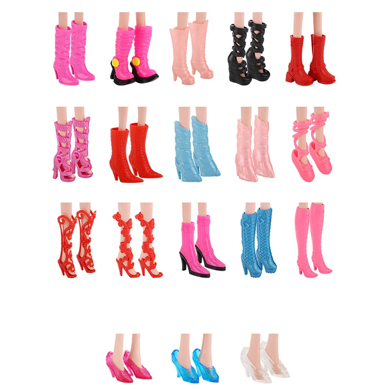 

Random 10 Pairs Fashion Doll Shoes Sandals High Heels Shoes with Different styles For Barbie Doll Accessories Kid Toy