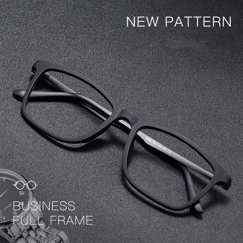 YIMATUILI Men's Ultra Light Pure Titanium Optica Eyeglasses Frame Comfortable Square High Quali TR90 Glasses For Vision Y8808