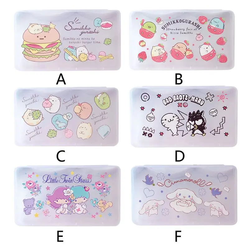 Cute Cartoon Animal Print Disposable Mask Storage Box Holder Dustproof Moisture-Proof Container Portable Jewelry Organizer