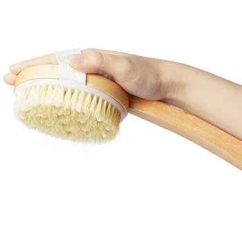 

1pc Body Shower Brush Exfoliator Brush with Massage Nodes Removable Wood Handle JS22