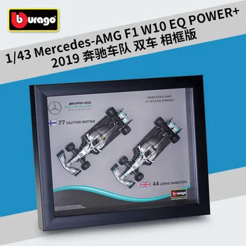 Bburago-modelo de coche de carreras modelo Benz W10, juguete de simulación de aleación de Fórmula 1, con Marco, edición confirmada, 2019