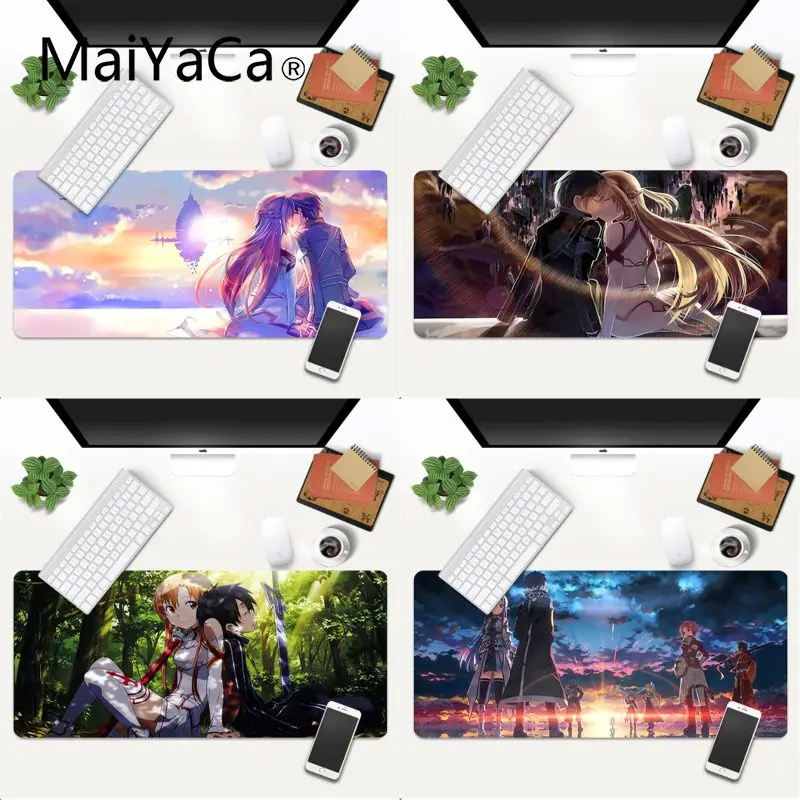 

Sword Art Online Anime Gamer Speed Mice Retail Small Rubber Mousepad Gaming Mouse Mat xl xxl 800x400mm for world of warcraft