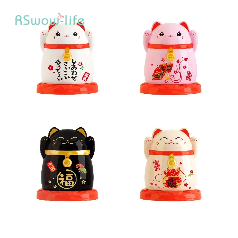 Креативные милые японские-Стиль с изображением из мультфильма Lucky Cat зубочистка банок картриджи Подставка Для Зубочисток пластиковая пыль-доказательство украшение дома