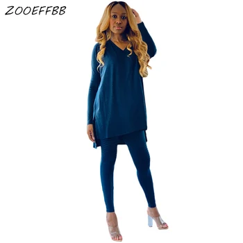 

ZOOEFFBB Fashion Fall Two Piece Set Long Sleeve Loose Tops and Pants Sexy Club Outfits for Women Clothes Lounge Wear Streetwear