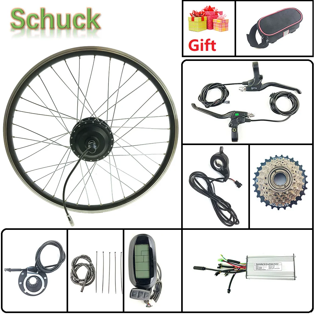 

Schuck Electric bicycle conversion kit Rear Rotate hub Motor Wheel KT LCD6 Display 36V500W Ebike Modification kit