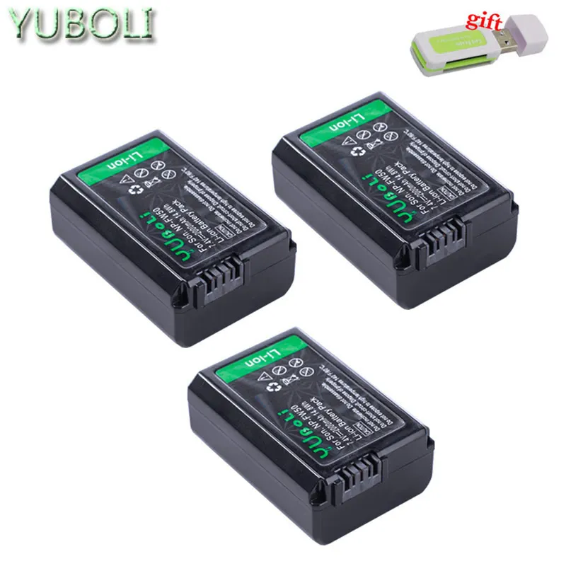 Комплект из 4 предметов NP-FW50 NP FW50 FW50 Li-Ion Батарея+ ЖК-дисплей Зарядное устройство для sony A6000 NEX-7 NEX-5N NEX-F3 NEX-3D NEX-3DW NEX-3K NEX-5C Альфа 7R II - Цвет: 3battery