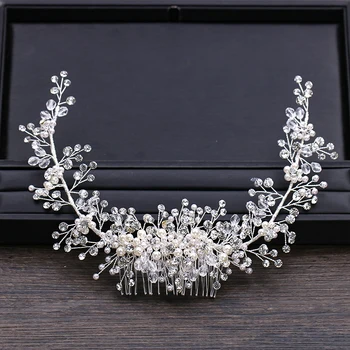 

Trendy Crystal Wedding Hair Comb tiara Bride Hair Accessories Bridal Headpiece Women Handmade Hair Ornaments Hair Jewelry