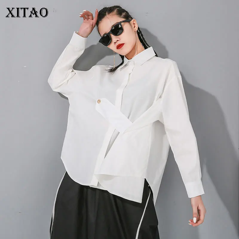 XITAO Trend 2020 Ранняя весна новые женские топы и блузки ассиметричная Свободная