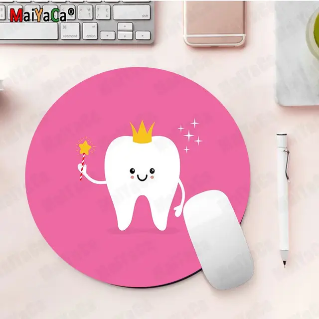 Boy Gift Pad Cute Tooth Natural Rubber Gaming mousepad Desk Mat gaming Mousepad Rug For PC Laptop Notebook 20x20cm