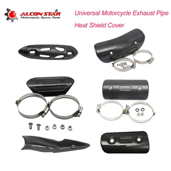 

Alconstar- Universal Motorcycle Exhaust Heat Shield cover Pipe cover guard Middle Link Pipe Carbon Fiber Protector project cover