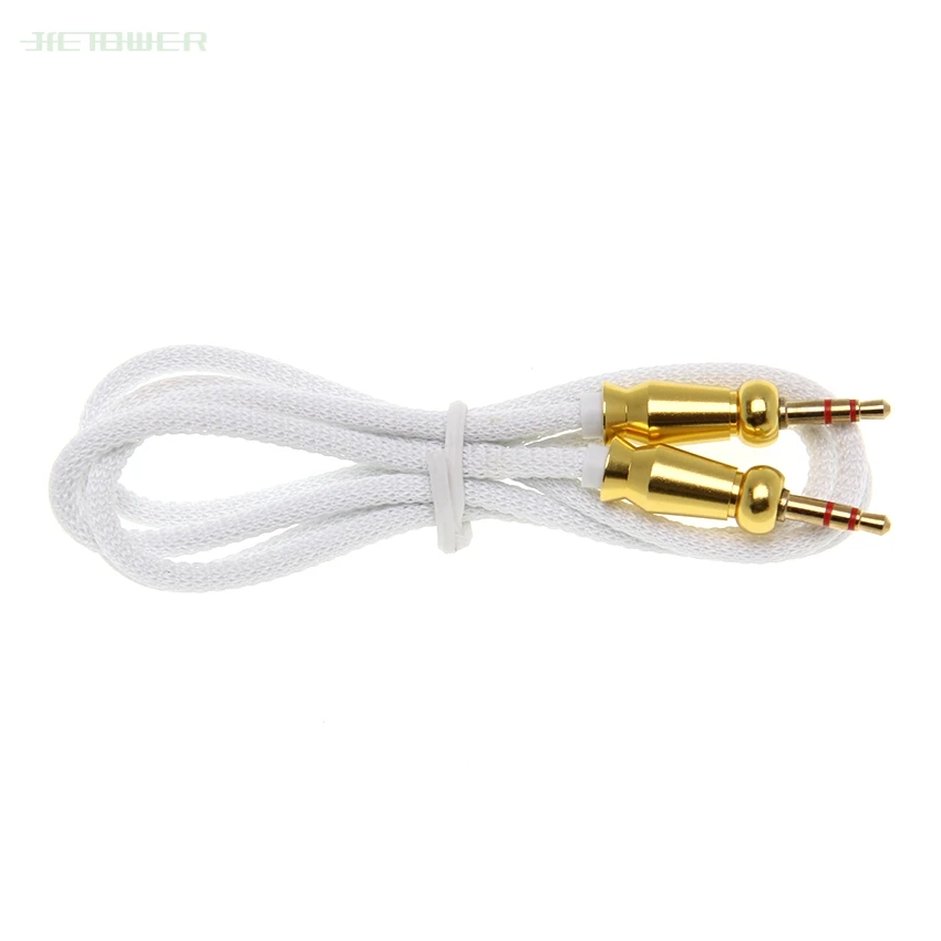 Audio Cable Jack 3 5 mm Male to Male Cloth Audio Aux Cable For iPhone Car Headphone Speaker Wire Line Aux Cord 100pcs lot