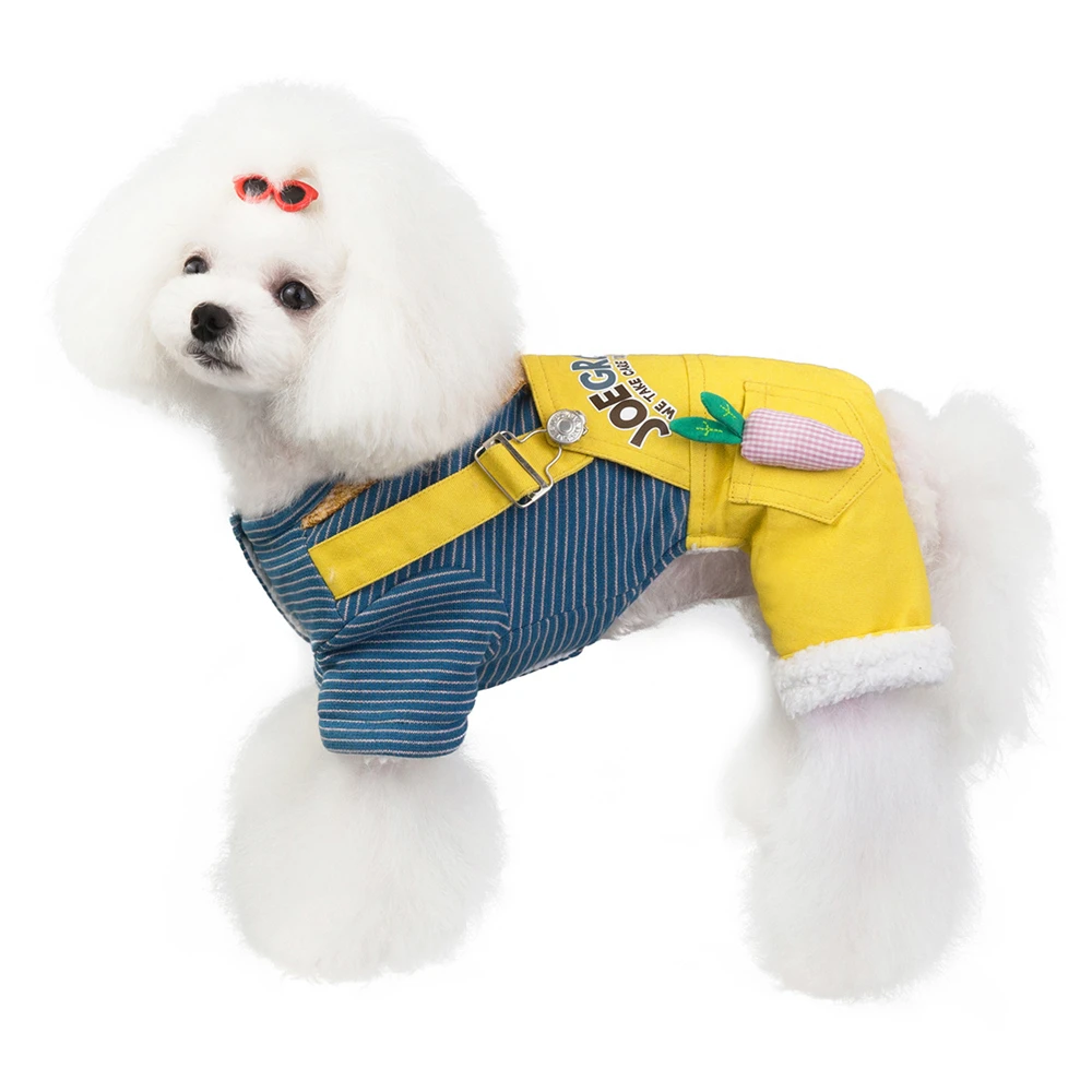 

Radish Dog Denim Hooded Coat Jacket Puppy Pet Cat Hoodie Jumpsuit Overall Jeans Pants Clothes For Yorkshire Small Medium Dog