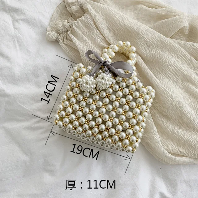Mini Pearl Bag Handmade Vintage EVA Beaded Fashion Banquet Party Shoulder Bag Female 2019 Wedding Bags Luxury Women's Coin Purse A20