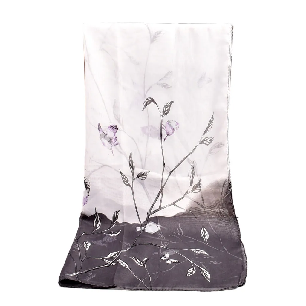 Chinese Style Retro floral Flowers Printed Soft Shawl Wraps Long Scarf white Scarves Wrap Women Ladies monteau femme hiver |