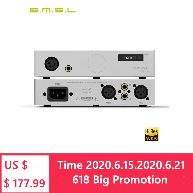 

SMSL SH-8 HiFi Headphone Player Amplifier 6.35mm/Balanced High Performance RCA/XLR Input SH8