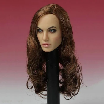 

1/6 Scale T-10 Women Actress Angelina Jolie Head Carving Female Long Hair Model for 12" Action Figure Body Doll Toys