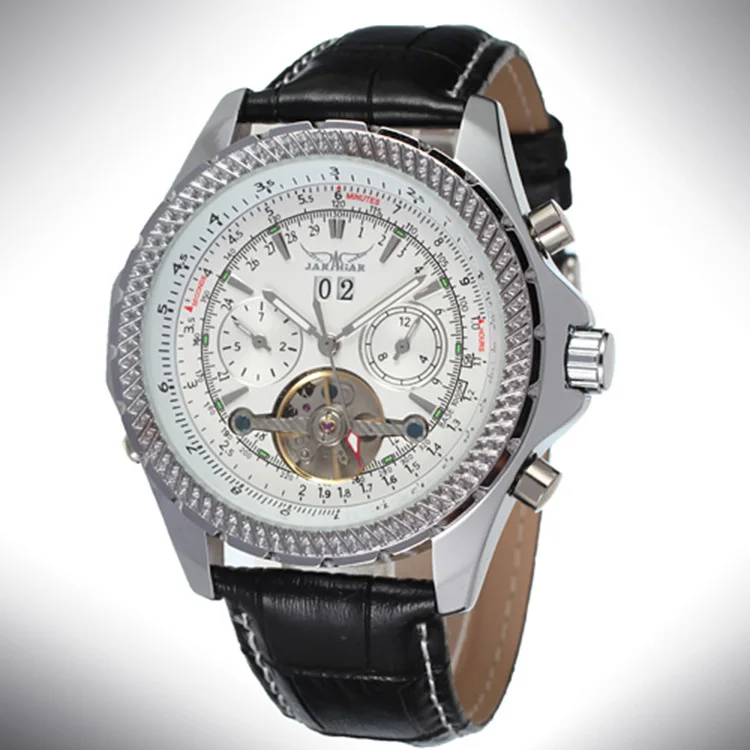 White dial 01 JARAGAR модные повседневные мужские механические часы инновационный полый дизайн с командирские часы с календарем автоматические механические часы - Цвет: White dial 01
