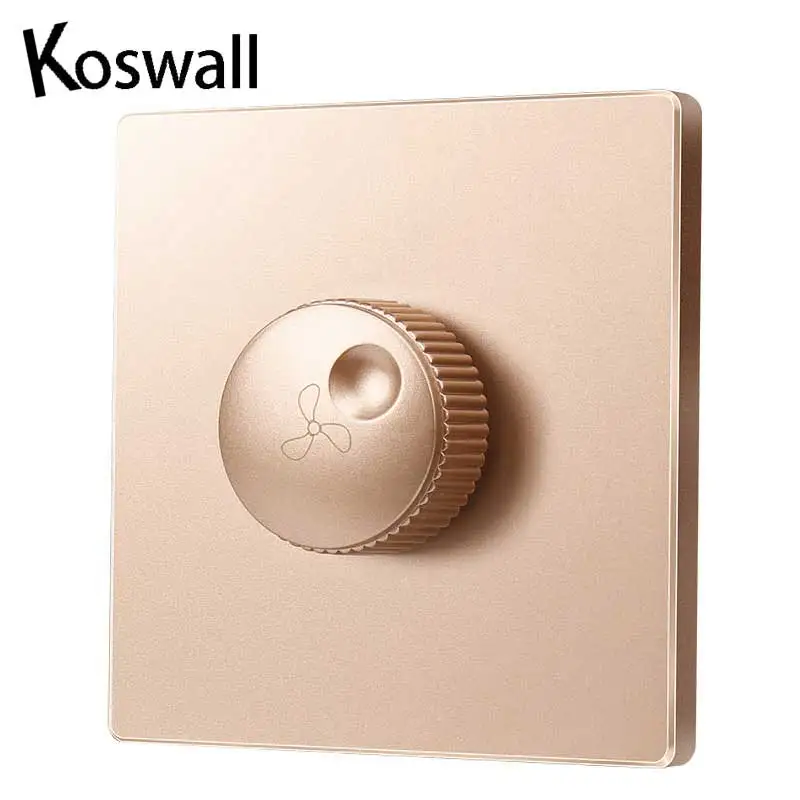 

speed control switch fan control wall button speed switch champagne gold Luxury large panel AC 220V