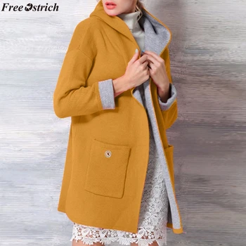 

SAGACE 2019 New Women Long Sleeve Turn-Down Collar Outwear Jacket Wool Blend Coat Casual Autumn Winter Elegant Overcoat Loose