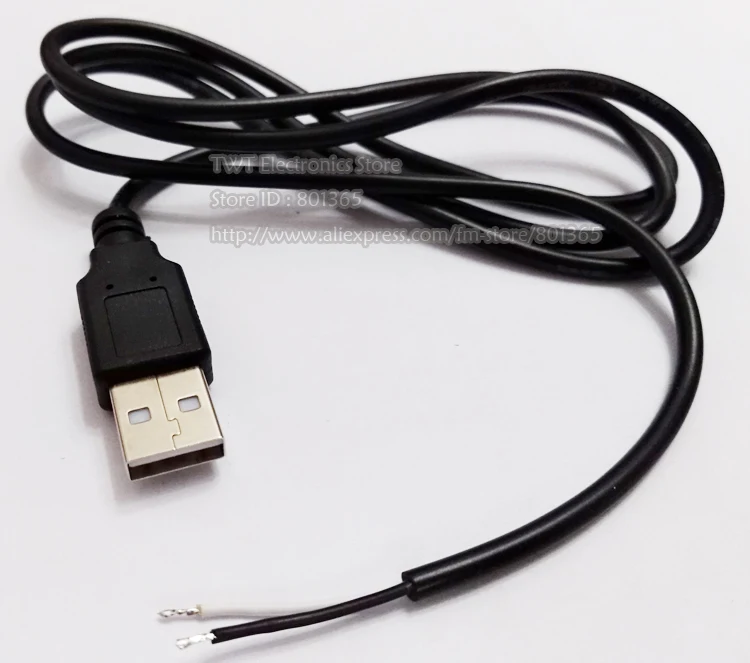 NCHTEK USB2.0 штекер 2 провода/2Pin кабель питания разъемы, USB Мужской шнур 1 м/ /30 шт