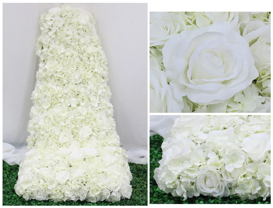 150 см Заказные вечерние украшения для свадебного стола, дорожное покрытие, искусственный ряд цветов, настенная Роза, Гортензия, пион, ковер