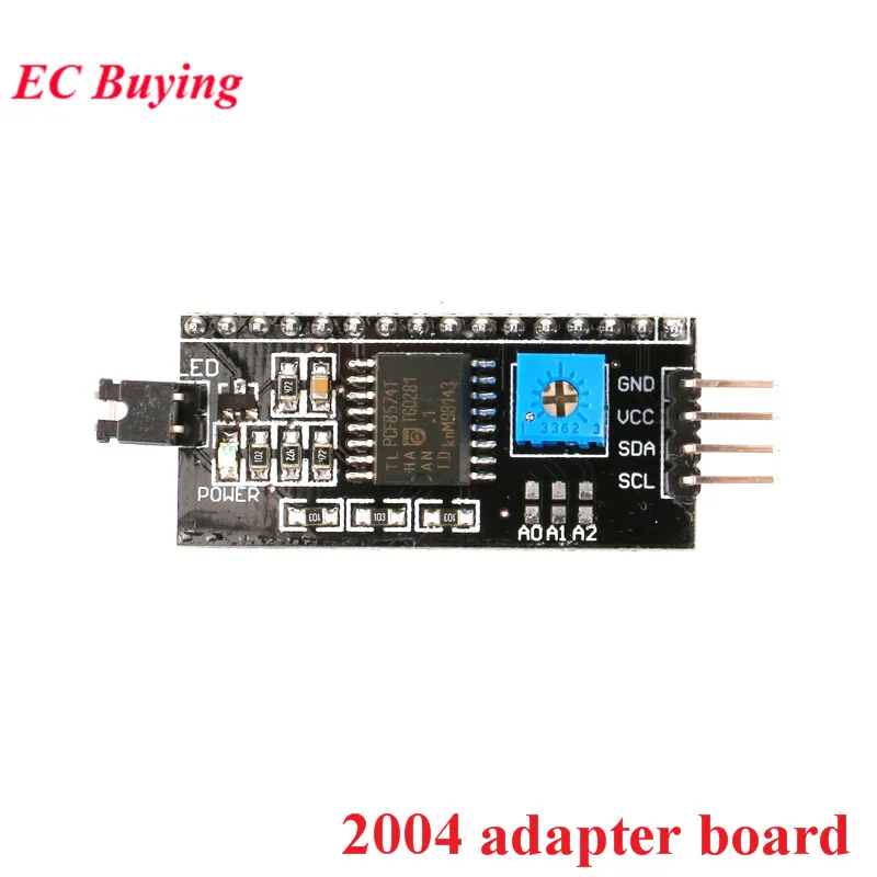 2004 adapter board ЖК-модуль 1602 1602A J204A 2004A 12864 12864B T ЖК-дисплей модуль синий желто-зеленый экран дисплей IIC I2C 3,3 V/5 V для Arduino - Цвет: 2004 adapter board