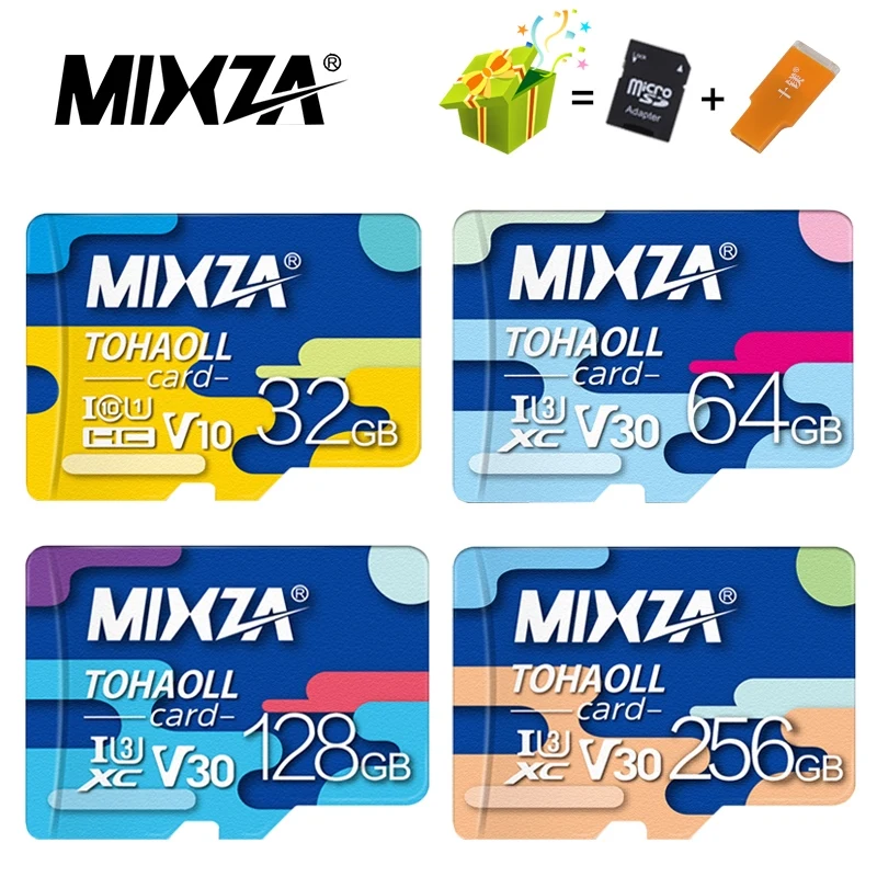 MIXZA Micro SD карта флешка 32 ГБ Class 10 16 ГБ/64 ГБ/128 ГБ Class10 UHS-1 карты памяти флэш-памяти Microsd для смартфонов