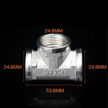 

Tee Type 3 Way 201 Stainless Steel Tube Pipe Fitting Connector 3/4" to 3/4" to 3/4" Female BSP Thread