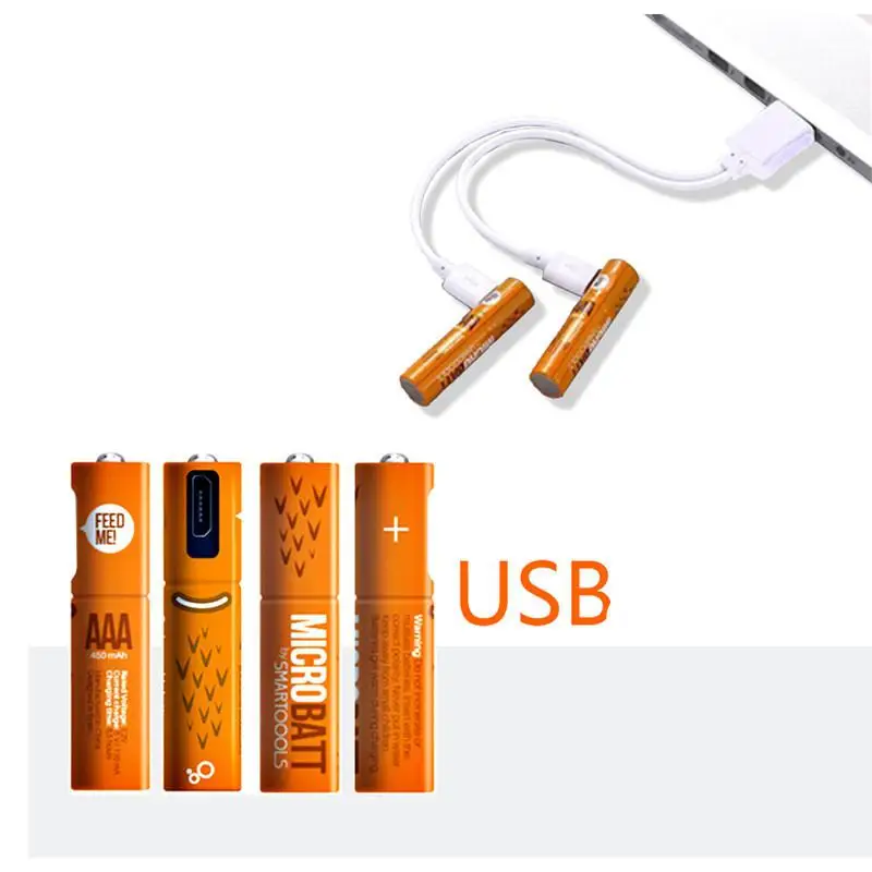 4 шт. AAA USB зарядка 1,2 в никель-металл Hydride перезаряжаемая батарея 40