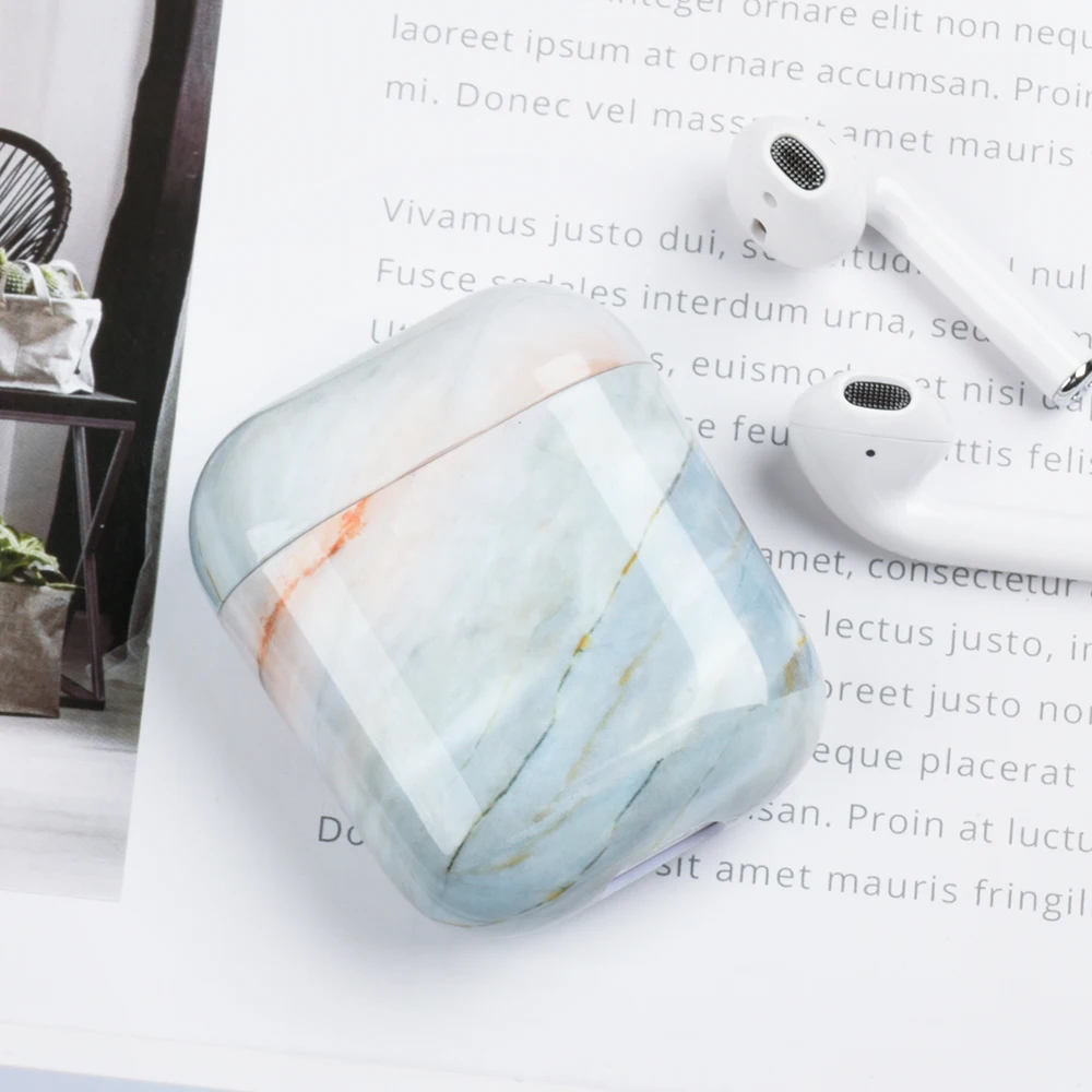 Модный чехол для наушников s on для Airpods 1 2 чехол с мраморным рисунком чехол для зарядки корпус для AirPods 1 Air Pods 2 защитный рукав - Цвет: 02