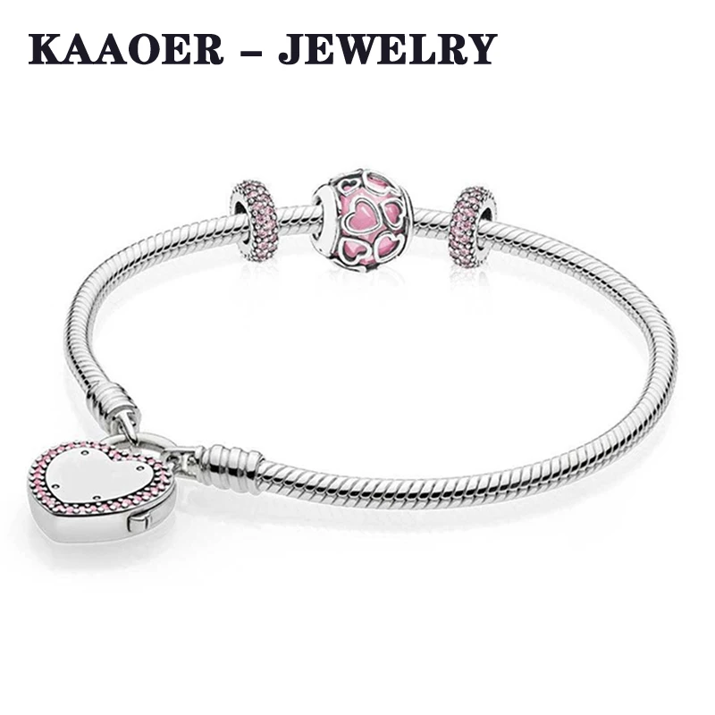 KAAOER 925 пробы Серебряный набор любви подходит для DIY браслет ювелирные изделия