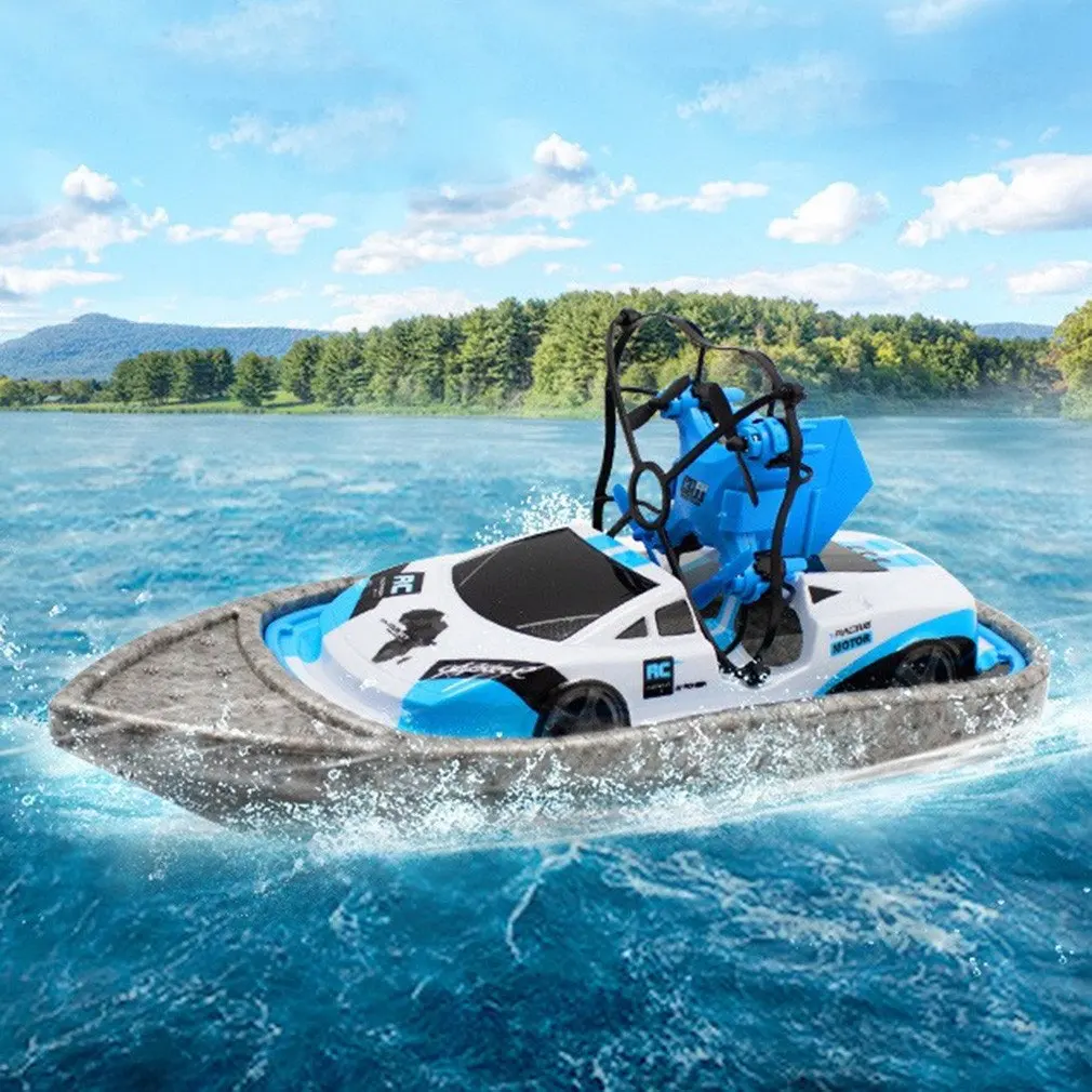 Беспилотный летательный аппарат Sea Land Air дистанционного Управление автомобиля на скоростном катере лодка мини RC самолет электрический дрейф гоночный 3-в-1 на воздушной подушке