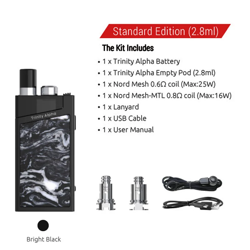 SMOK Trinity Alpha Pod Vape комплект 1000 мАч 2,8 мл Pod системный картридж Nord Mesh MTL катушка электронная сигарета испаритель